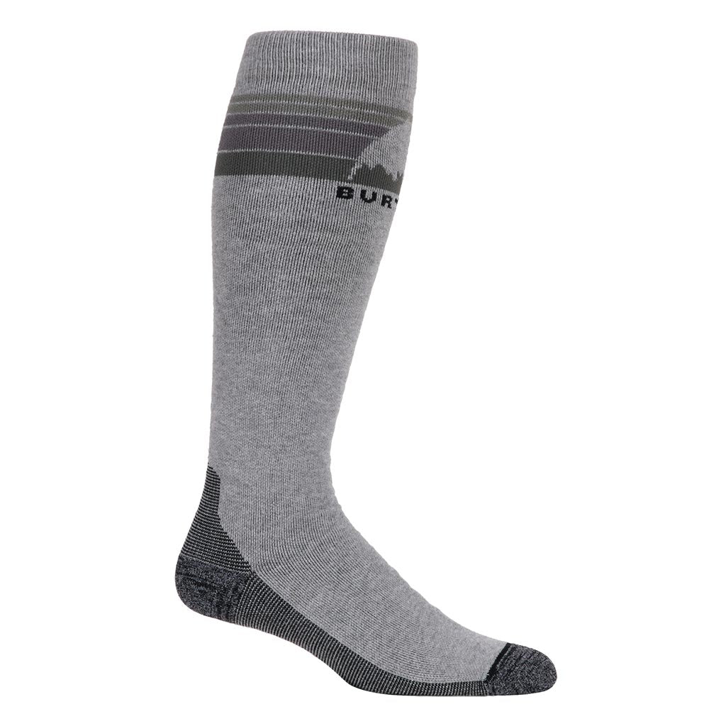 Burton Emblem Midweight Socks - Grey Heather -  Medium