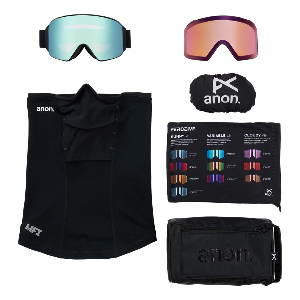 Anon 2026 M4 Cylindrical Low Bridge Goggle - Black/Variable Blue