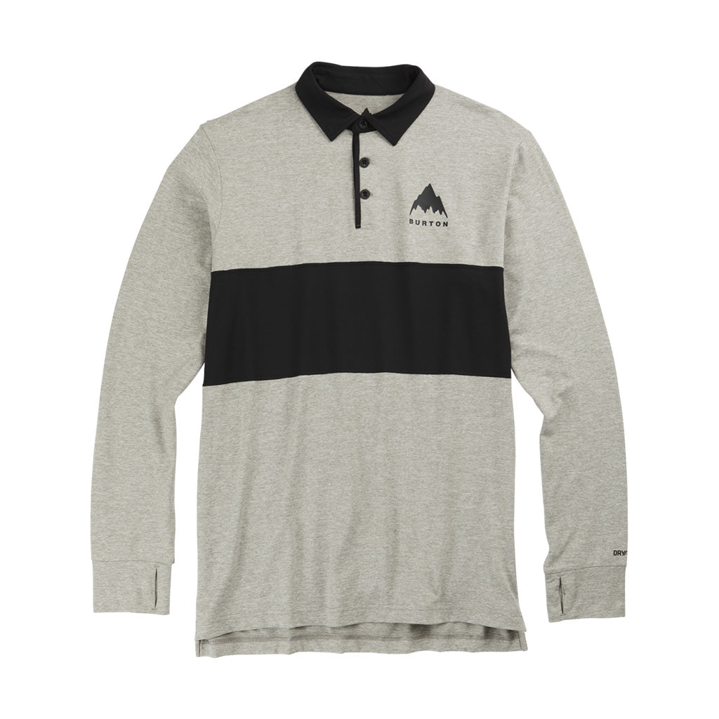 Burton Midweight Rugby Thermal Top - Grey Heather/True Black