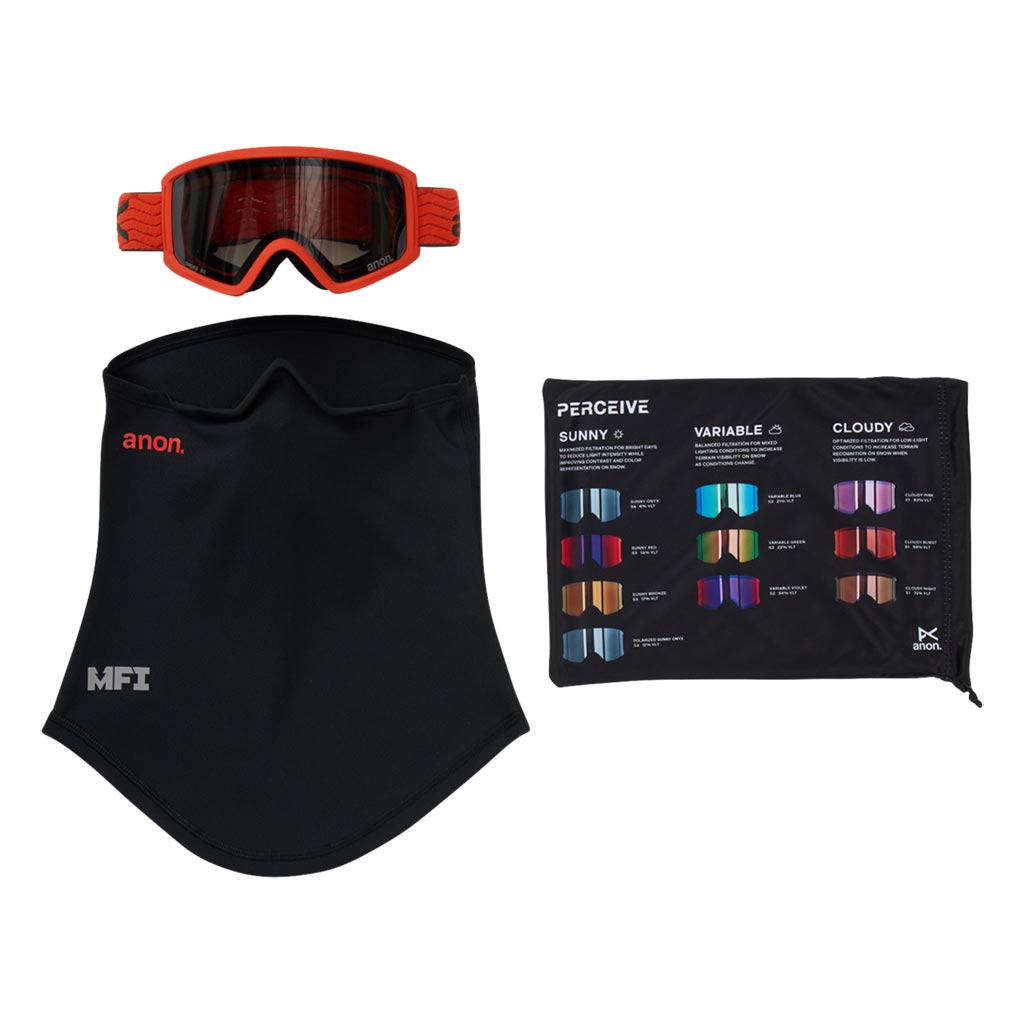 Anon 2026 Tracker 2.0 Kids Goggle + MFI - Fiesta Red/Smoke