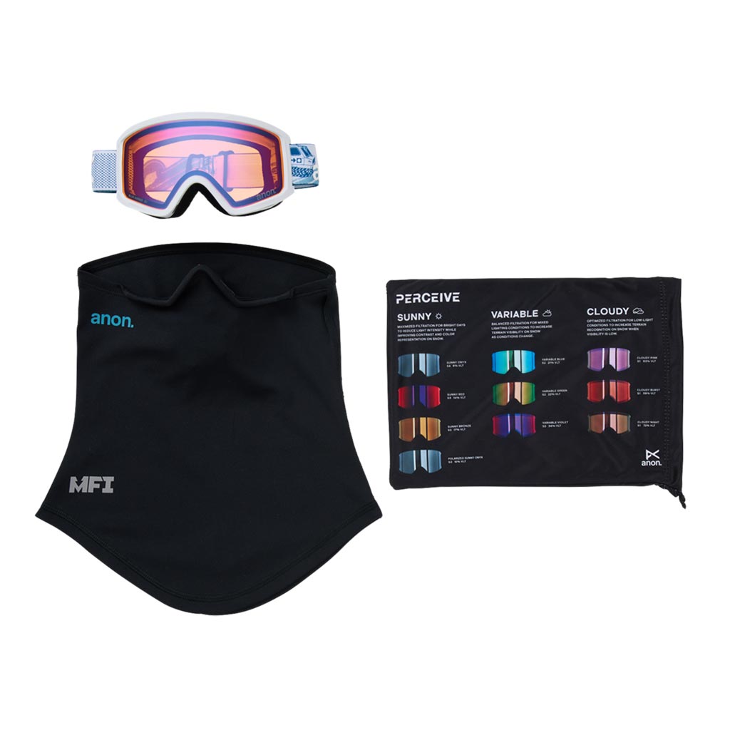 Anon 2026 Tracker 2.0 Kids Goggle + MFI - Mountain Party/Blue Amber