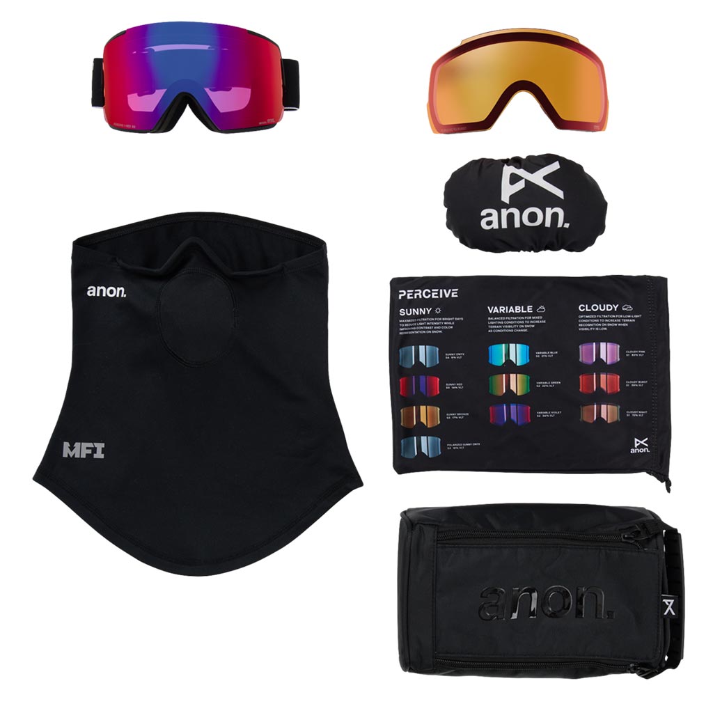 Anon 2026 M5 Low Bridge Goggle - Black/Sunny Red