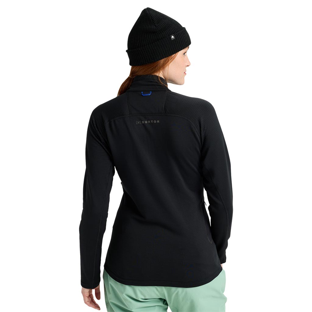 Burton Womens AK Helium 1/4 Zip Grid Fleece - True Black