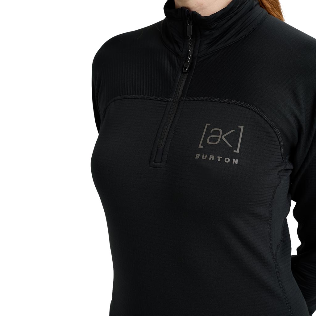 Burton Womens AK Helium 1/4 Zip Grid Fleece - True Black
