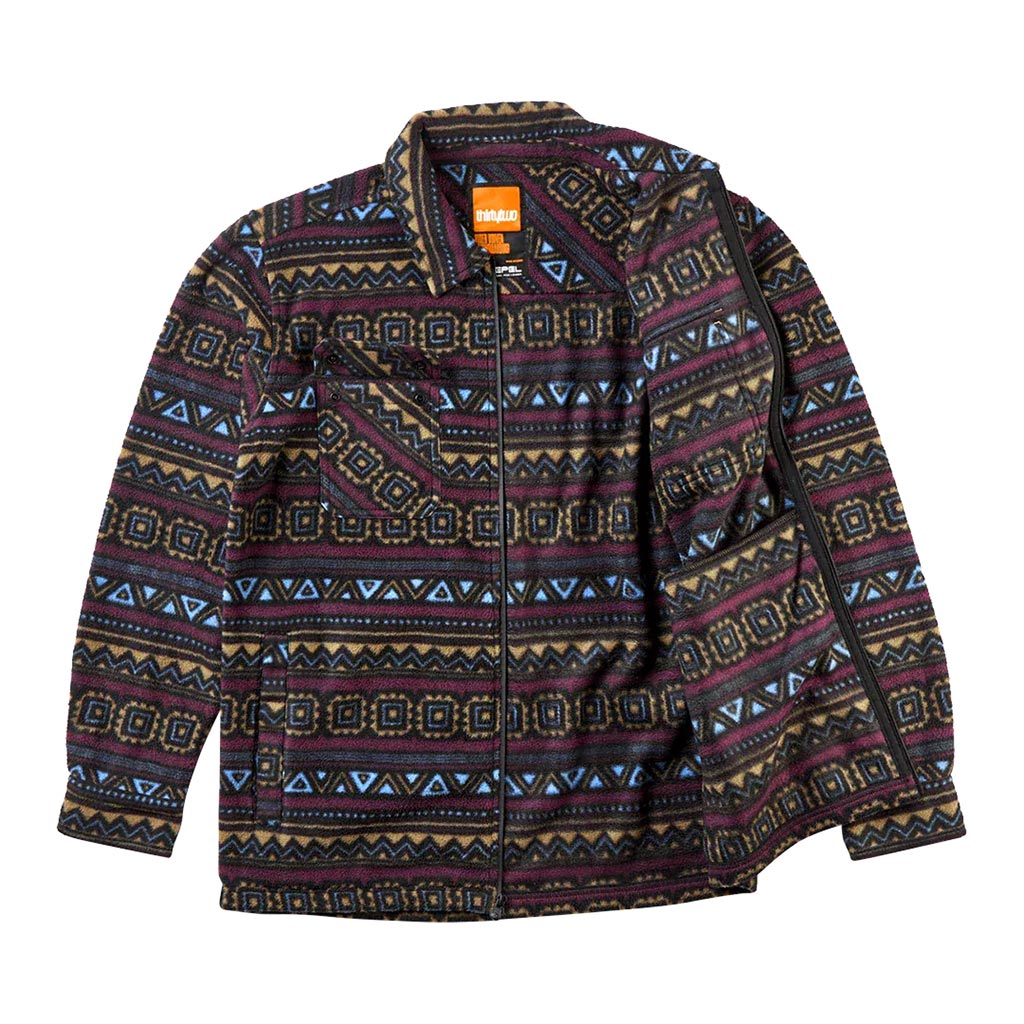 32 2026 Rest Stop Zip Fleece Shirt - Maroon