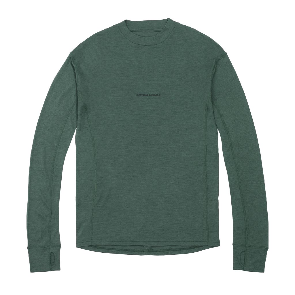 Beyond Medals Merino Baselayer Thermal Top - Green