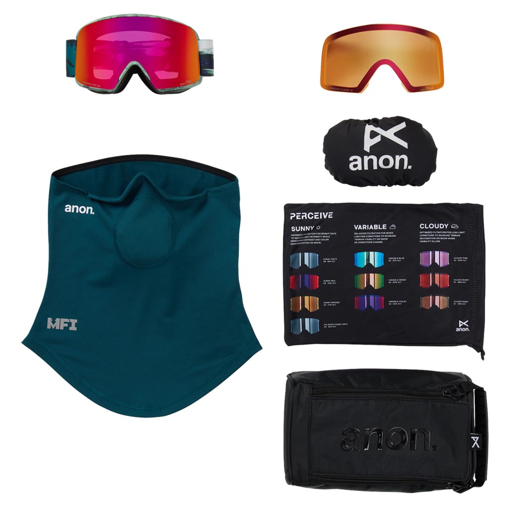 Anon 2026 M6 Low Bridge Goggle - Family Tree/Sunny Red