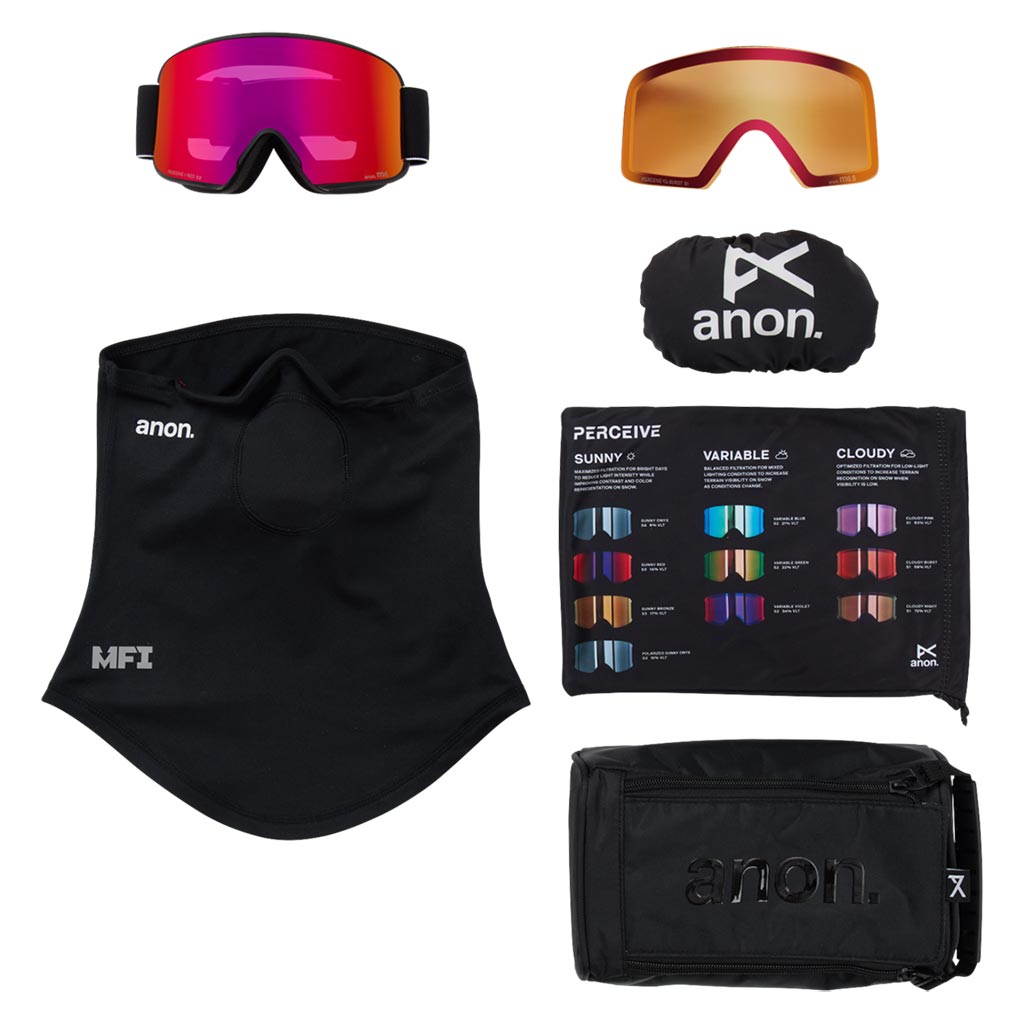 Anon 2026 M6 Low Bridge Goggle - Black/Sunny Red