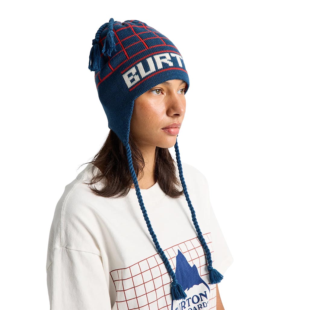 Burton 80's Earflap Beanie - Selvedge Blue/Performer Red
