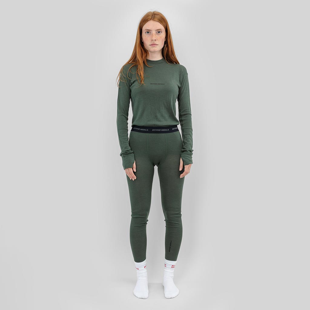Beyond Medals Merino Baselayer Thermal Top - Green