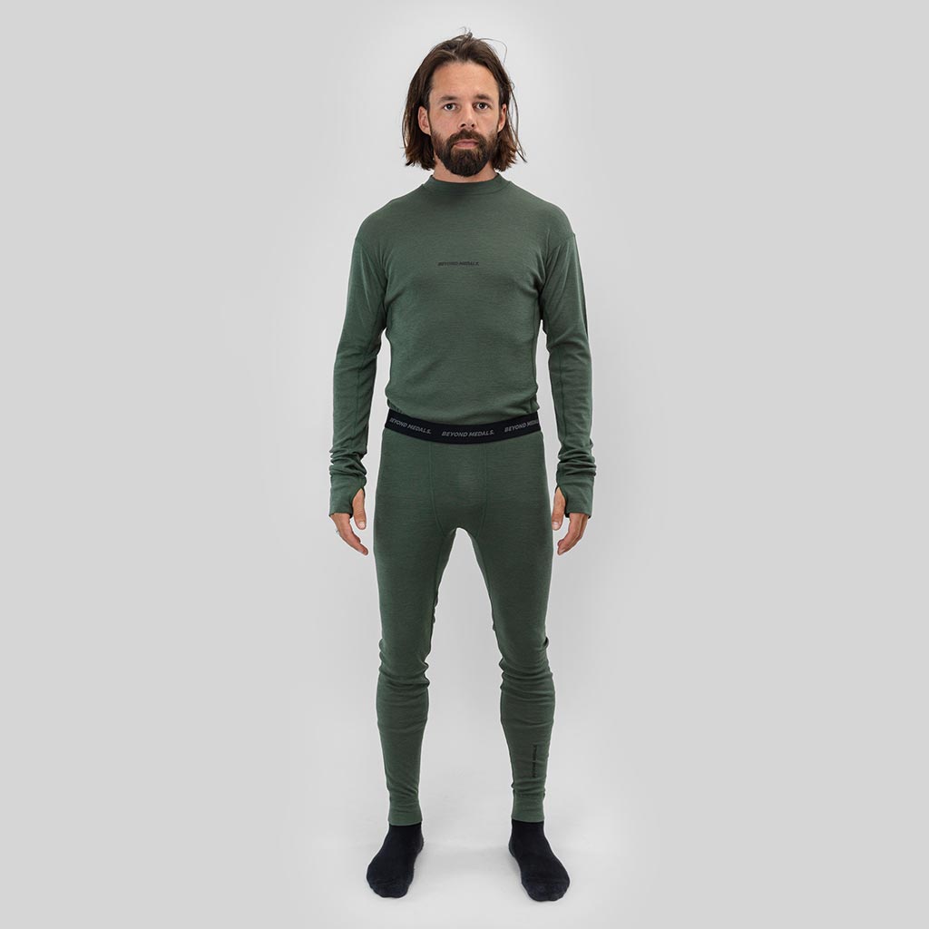 Beyond Medals Merino Baselayer Thermal Top - Green