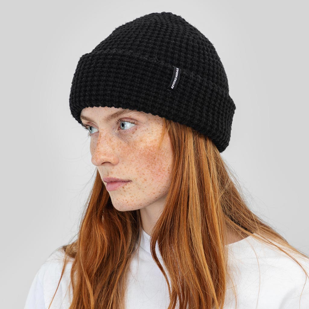 Beyond Medals Waffle Beanie - Black