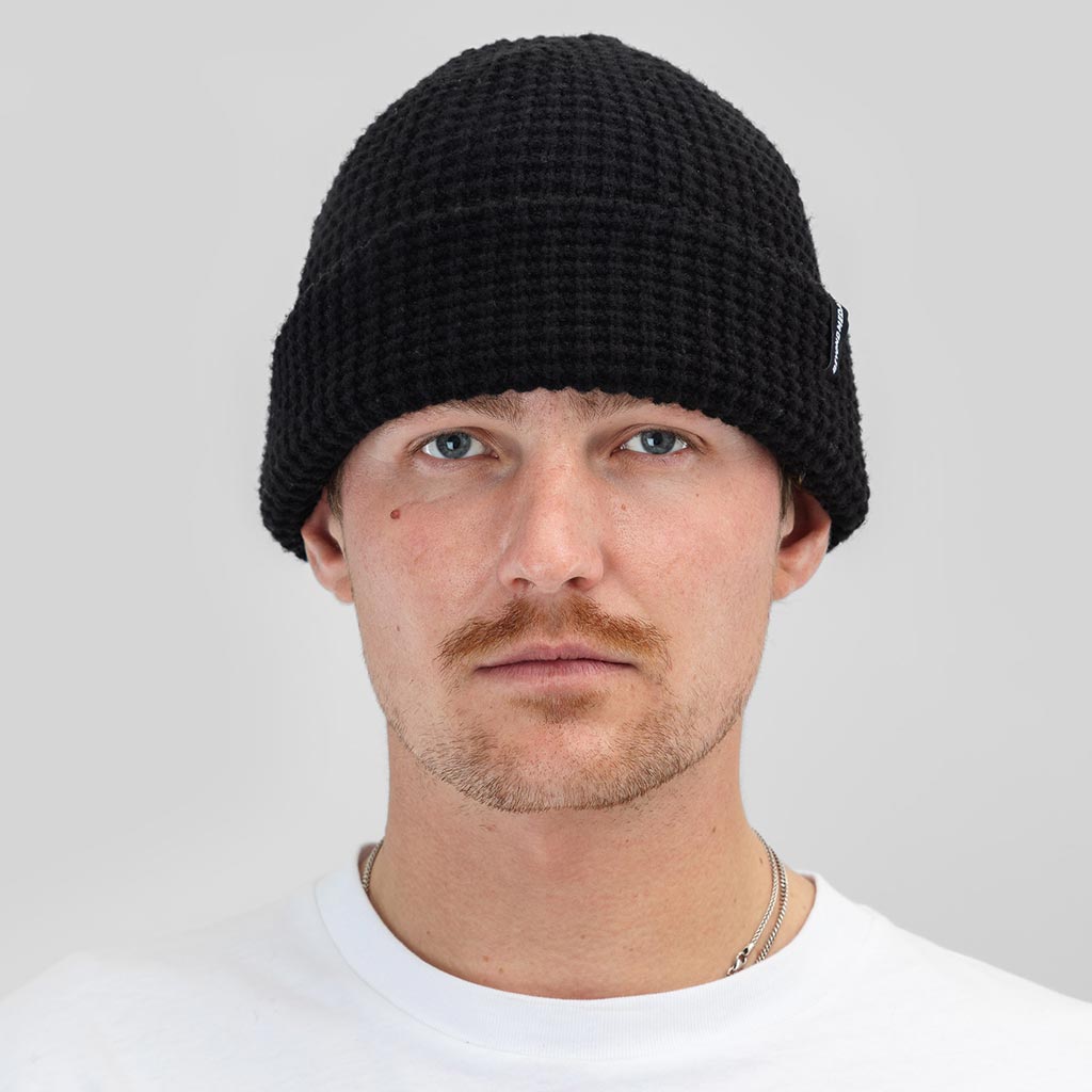 Beyond Medals Waffle Beanie - Black