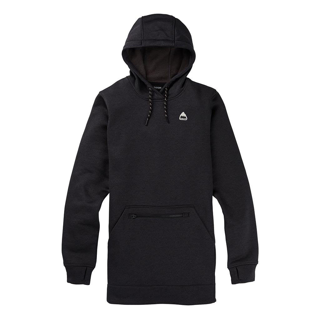 Burton Womens Oak Long Pullover Hoodie - True Black Heather