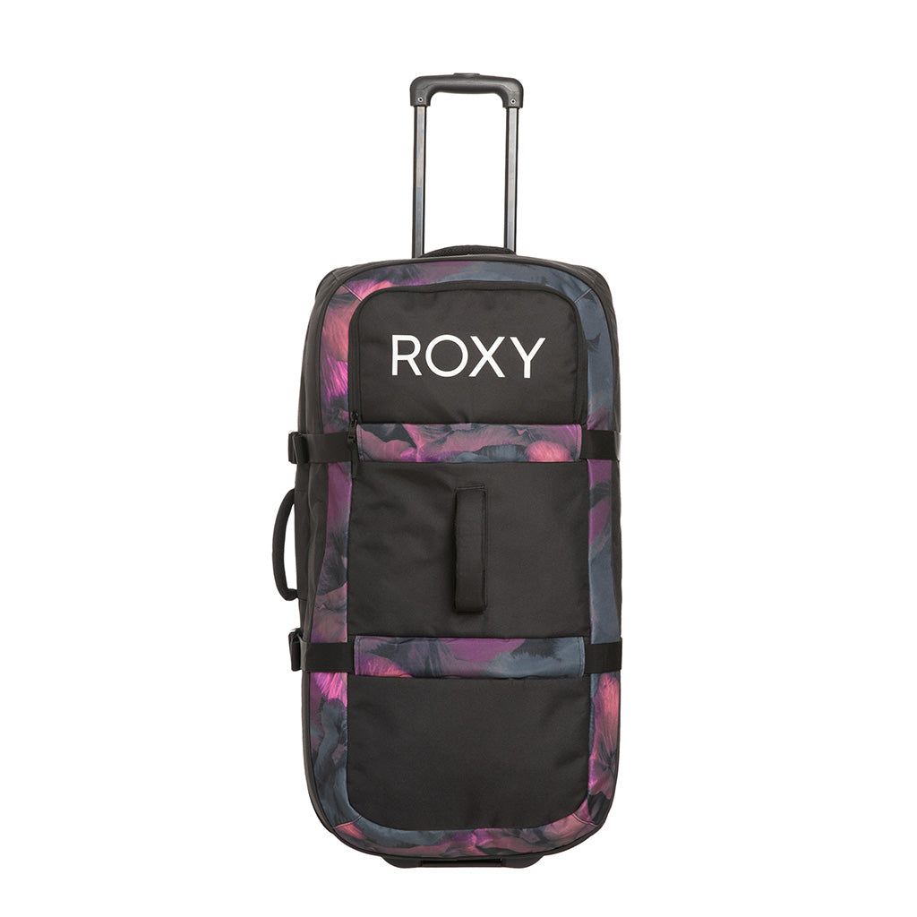 Roxy 2024 Long Haul Wheelie Travel Bag - True Black Pansy Pansy