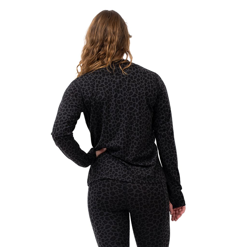 Eivy Loose Fit Wool Top - Black Leopard