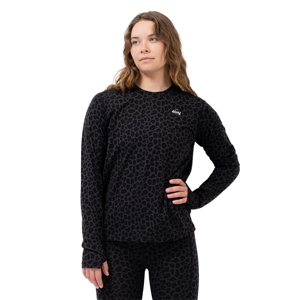 Eivy Loose Fit Wool Top - Black Leopard