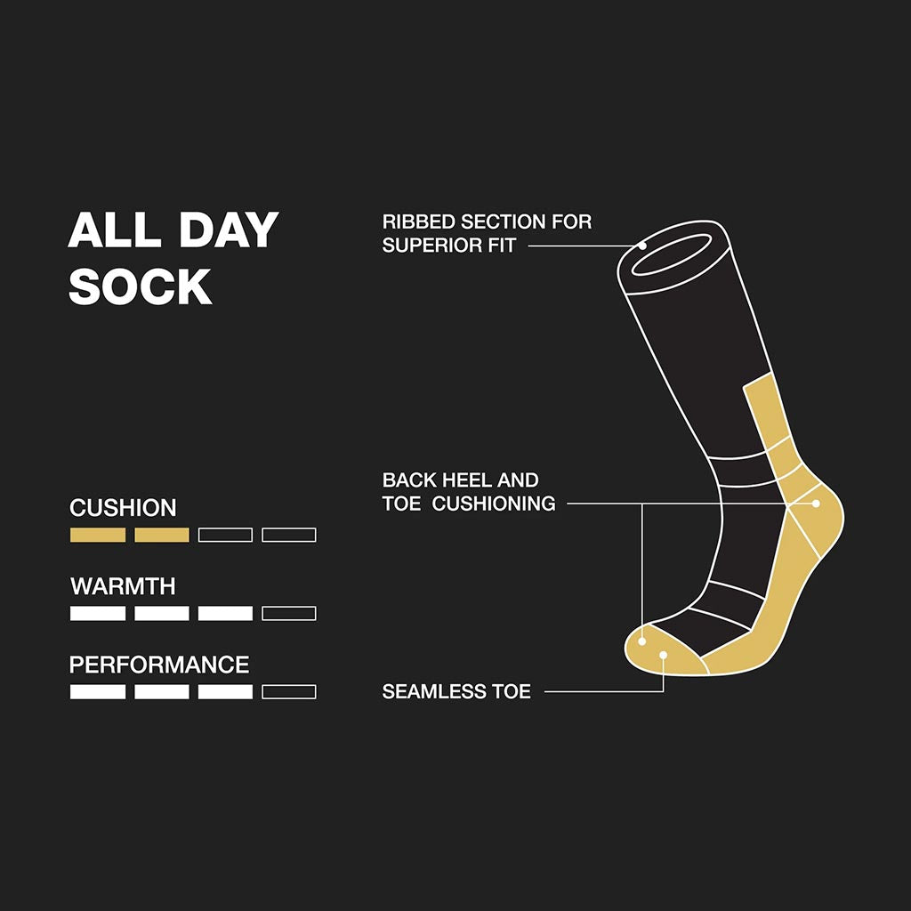 Pow All Day Sock - Grey