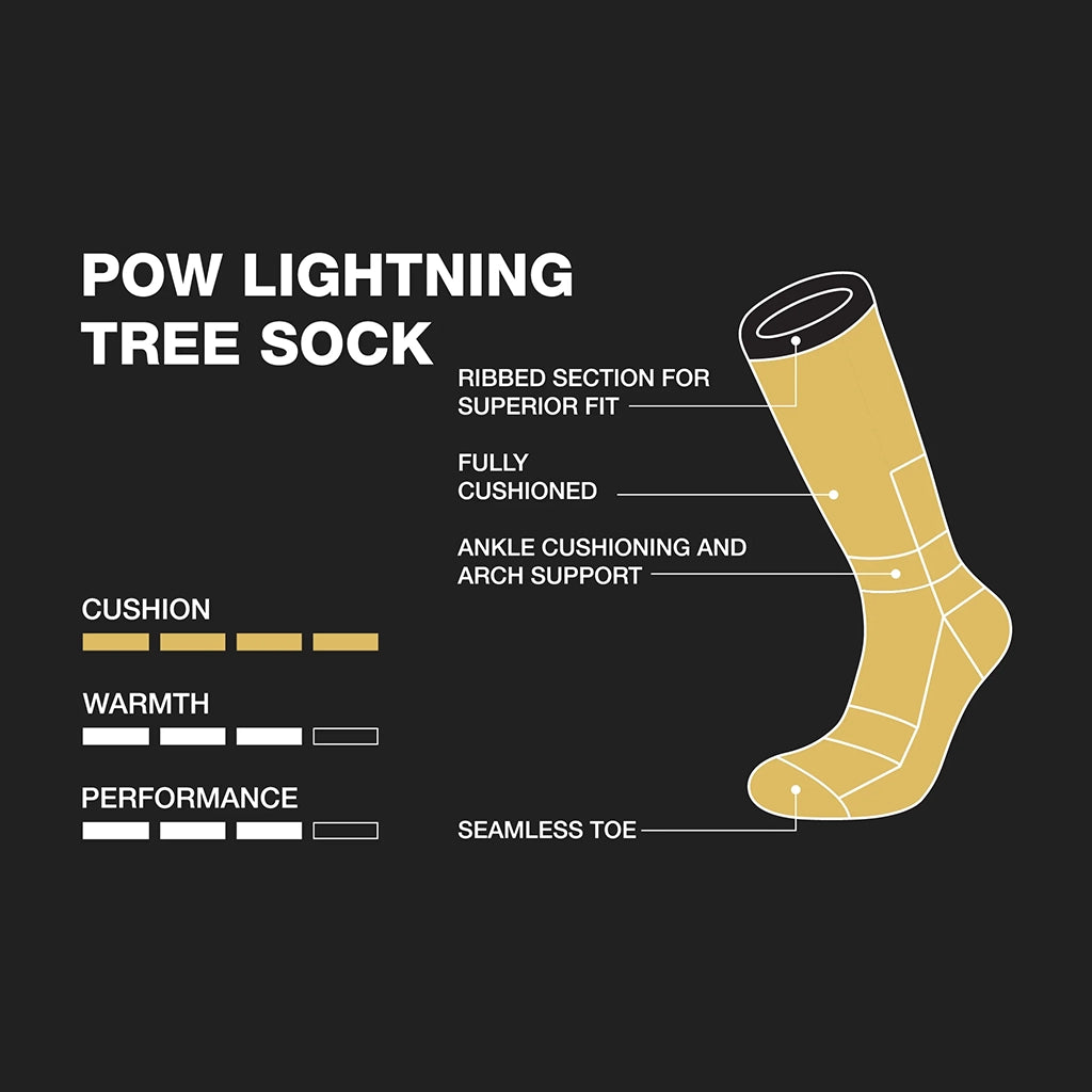 Pow Lightning Tree Sock 3-Pack - Charcoal