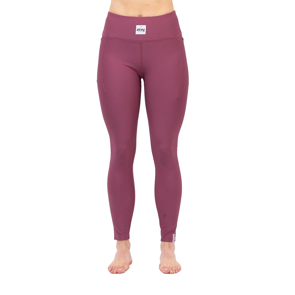 Eivy Pocket Rib Tights - Pinkgundy