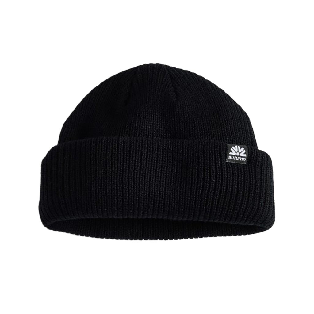 Autumn Double Roll Shorty Beanie - Black