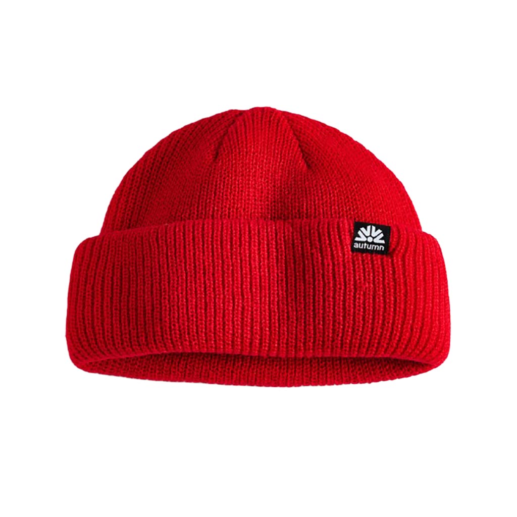 Autumn Double Roll Shorty Beanie - Red