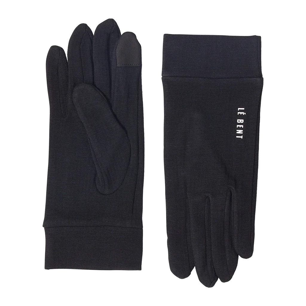 Le Bent Heavyweight Grid Fleece Glove Liner - Black
