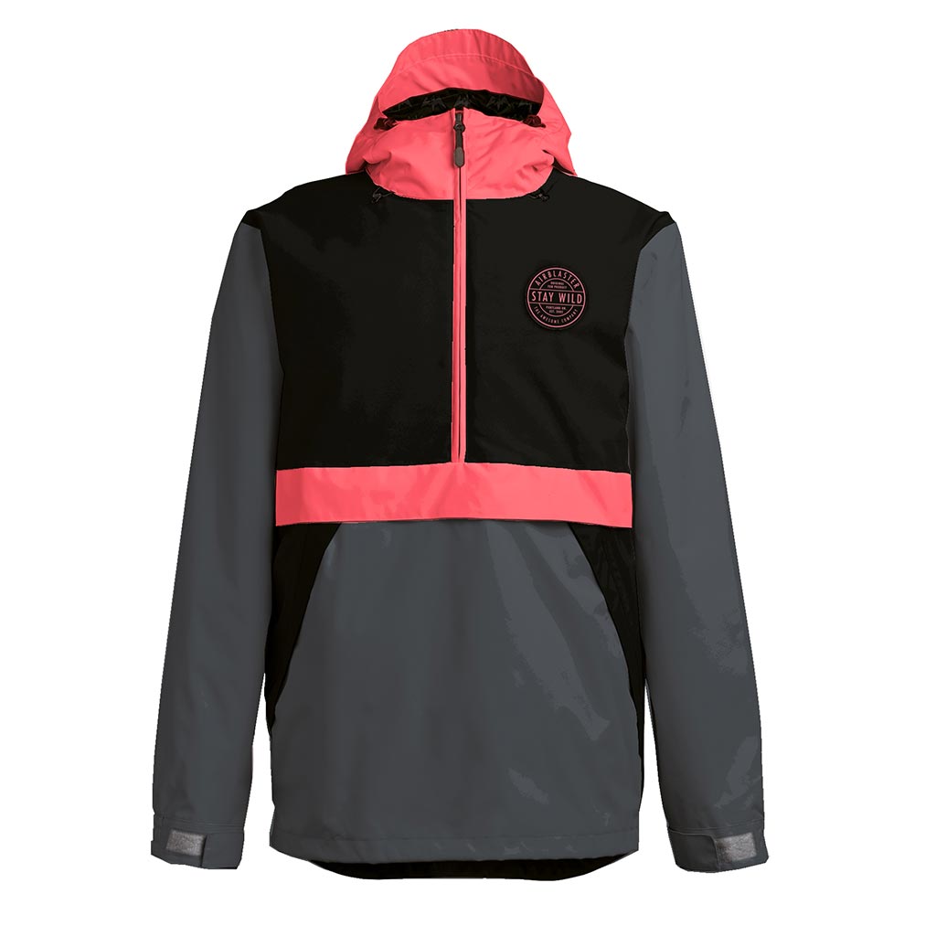 Airblaster 2023 Trenchover Jacket - Black/Hot Coral